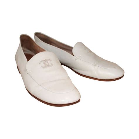 white chanel loafers